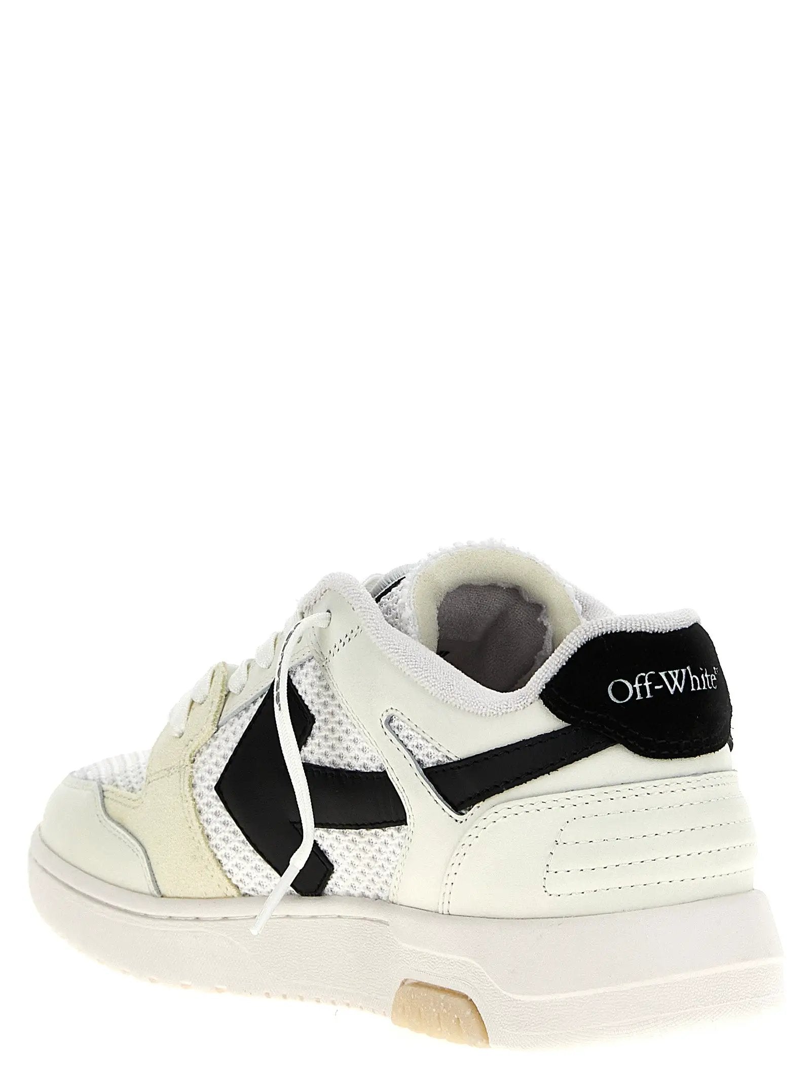 Off-White Bicolor Bovine Leather Athletic Sneakers