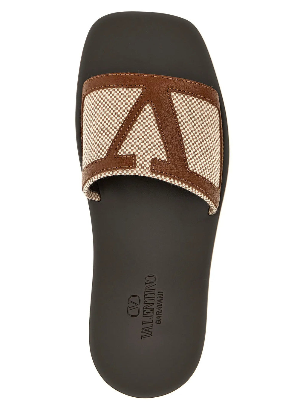 Valentino Garavani Brown Cotton Slides