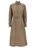 Fendi Gray Cotton Midi Dress