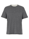Brunello Cucinelli Gray Silk T-Shirt