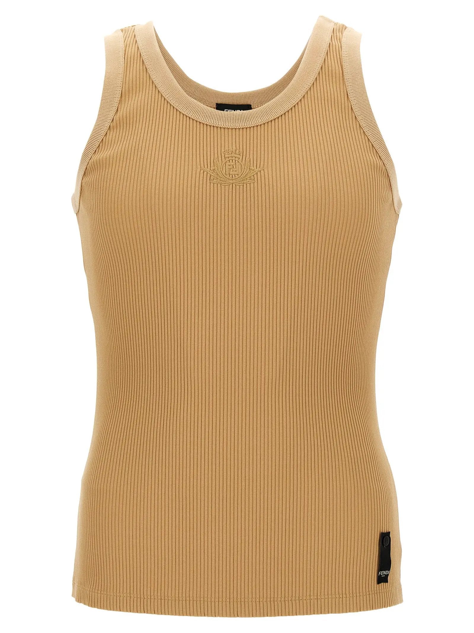 Fendi Beige Polyamide Tank Tops