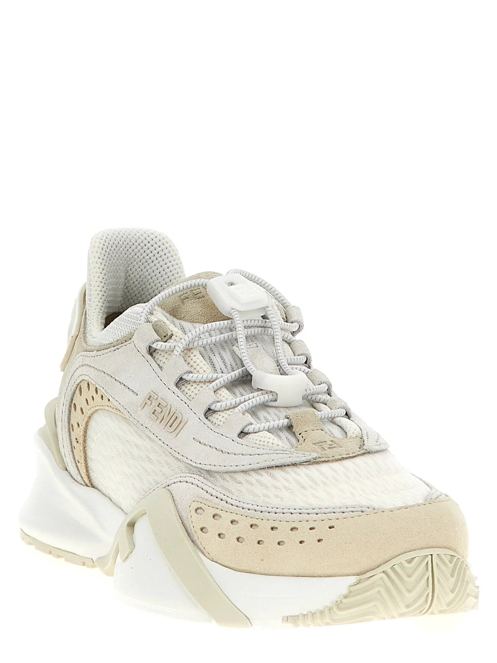 Fendi White Polyester Athletic Sneakers
