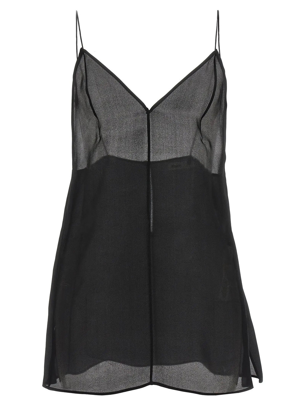 Khaite Black Silk Tank Tops