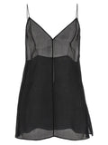 Khaite Black Silk Tank Tops