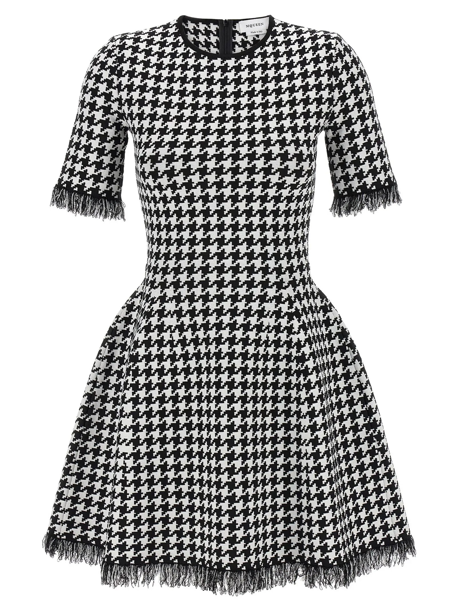Alexander McQueen Bicolor Viscose Short Dress