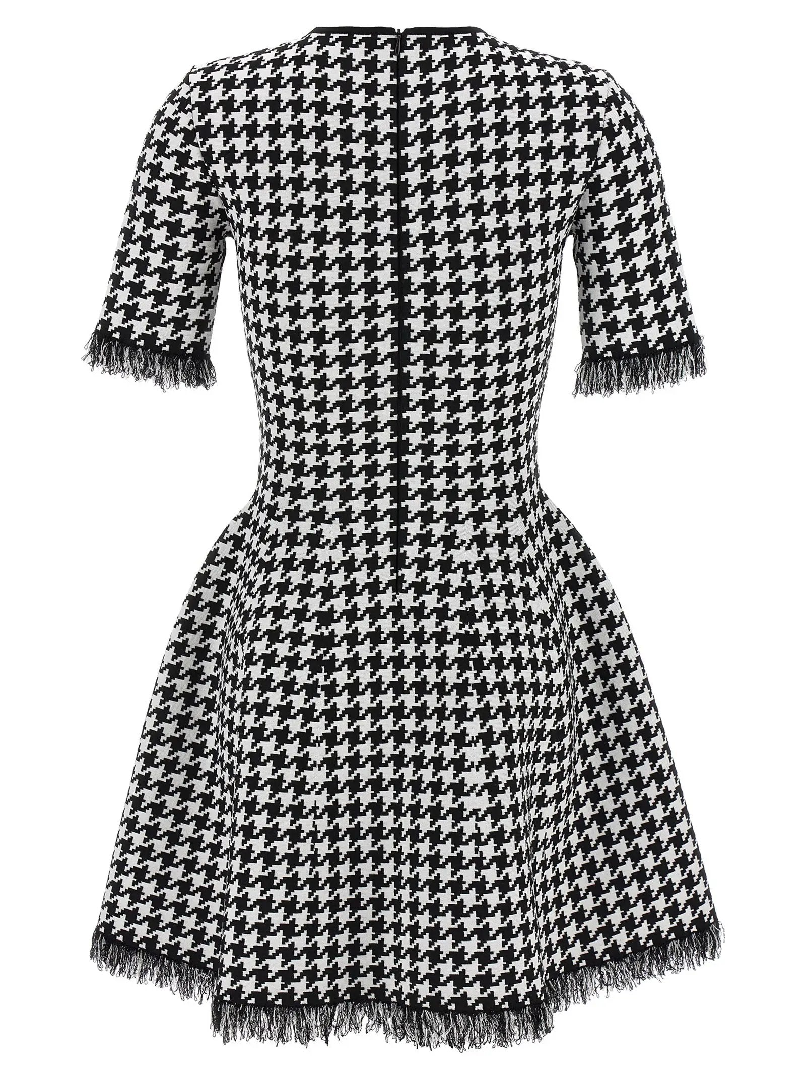 Alexander McQueen Bicolor Viscose Short Dress