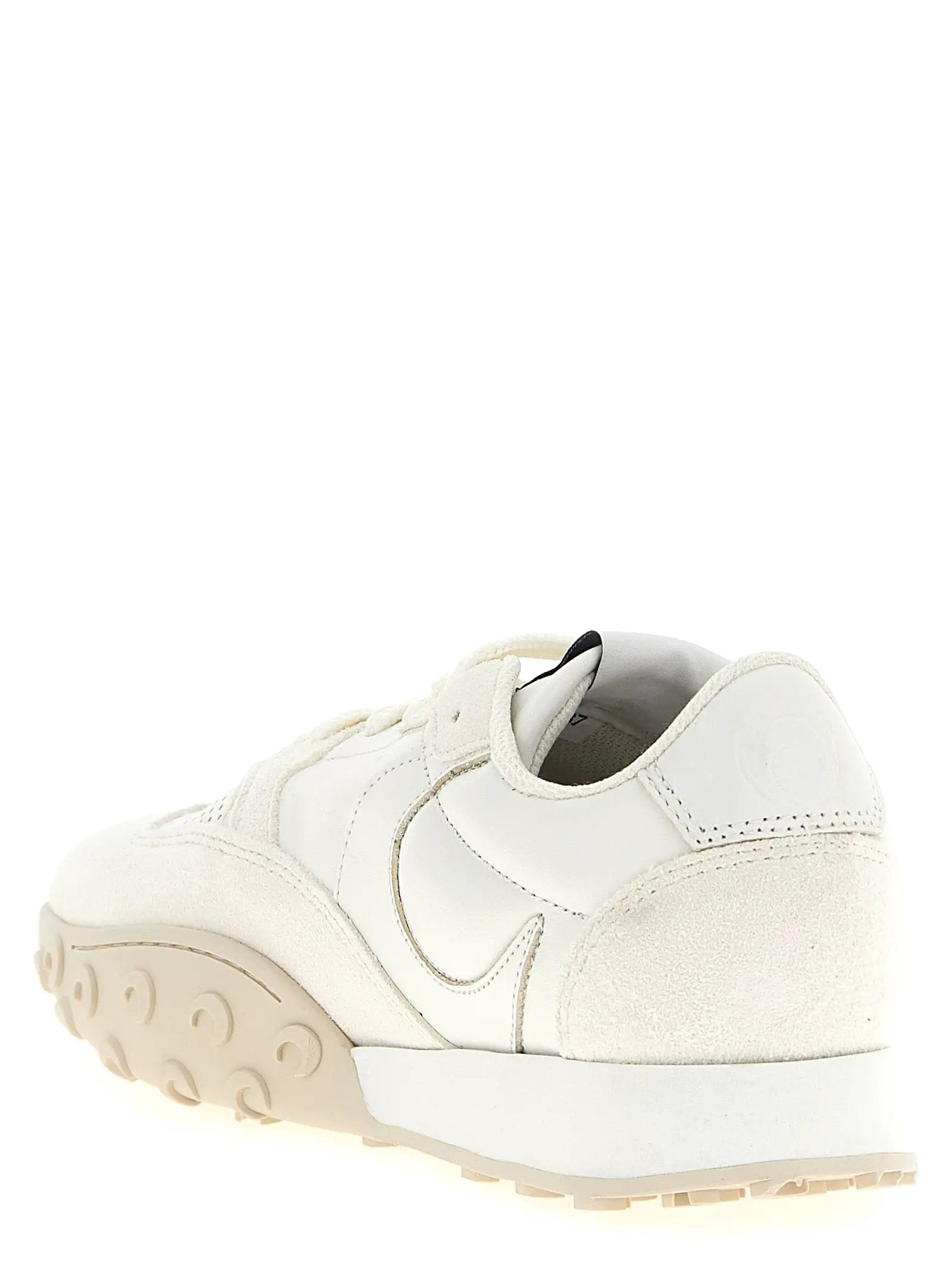 Marine Serre White Calfskin Athletic Sneakers