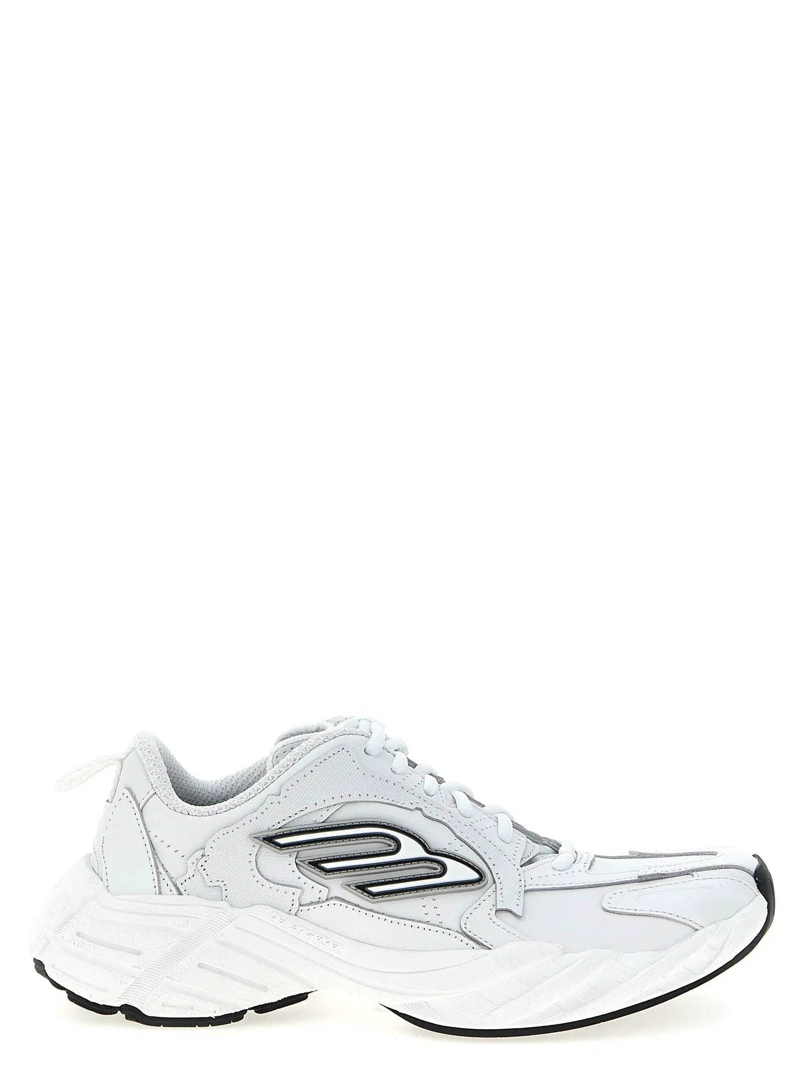 Balenciaga White Cowhide Athletic Sneakers