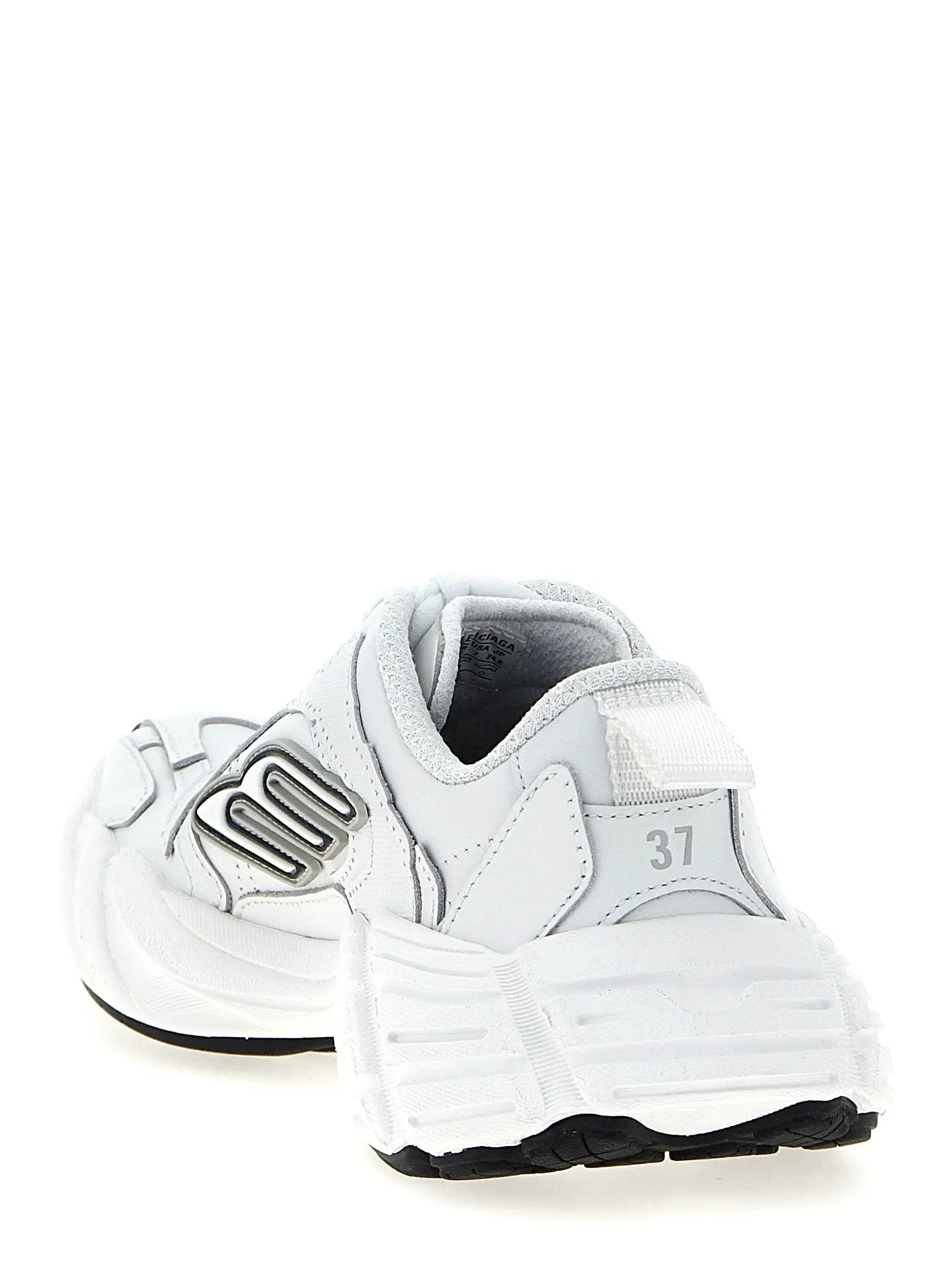 Balenciaga White Cowhide Athletic Sneakers