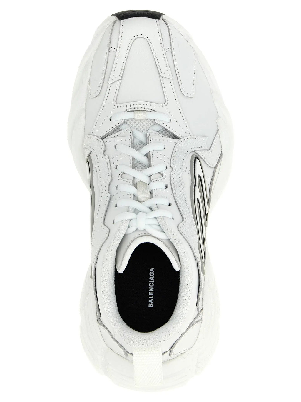 Balenciaga White Cowhide Athletic Sneakers