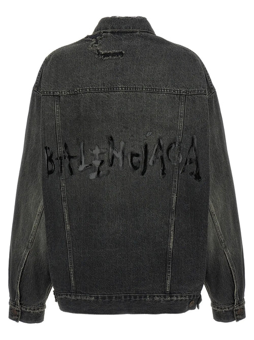 Balenciaga Gray Cotton Denim Jacket