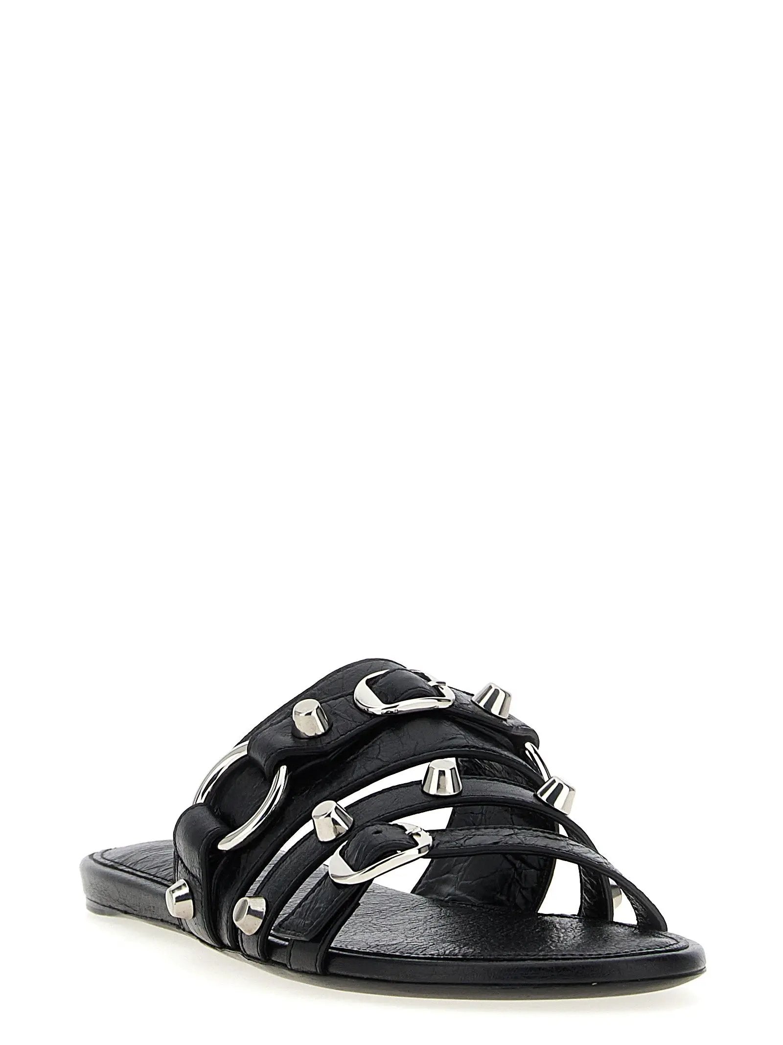 Balenciaga Black Lamb Leather Slides