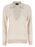 Brioni Beige Cashmere Polo Shirt