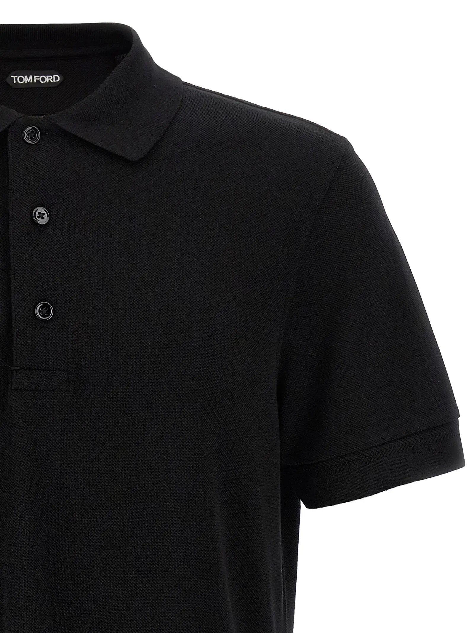 Tom Ford Black Lyocell Polo Shirt
