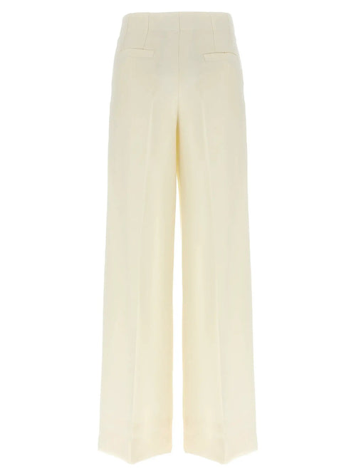 Pantalon décontracté en laine blanche Brioni