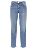 L'Agence Blue Cotton Straight-Leg Jeans