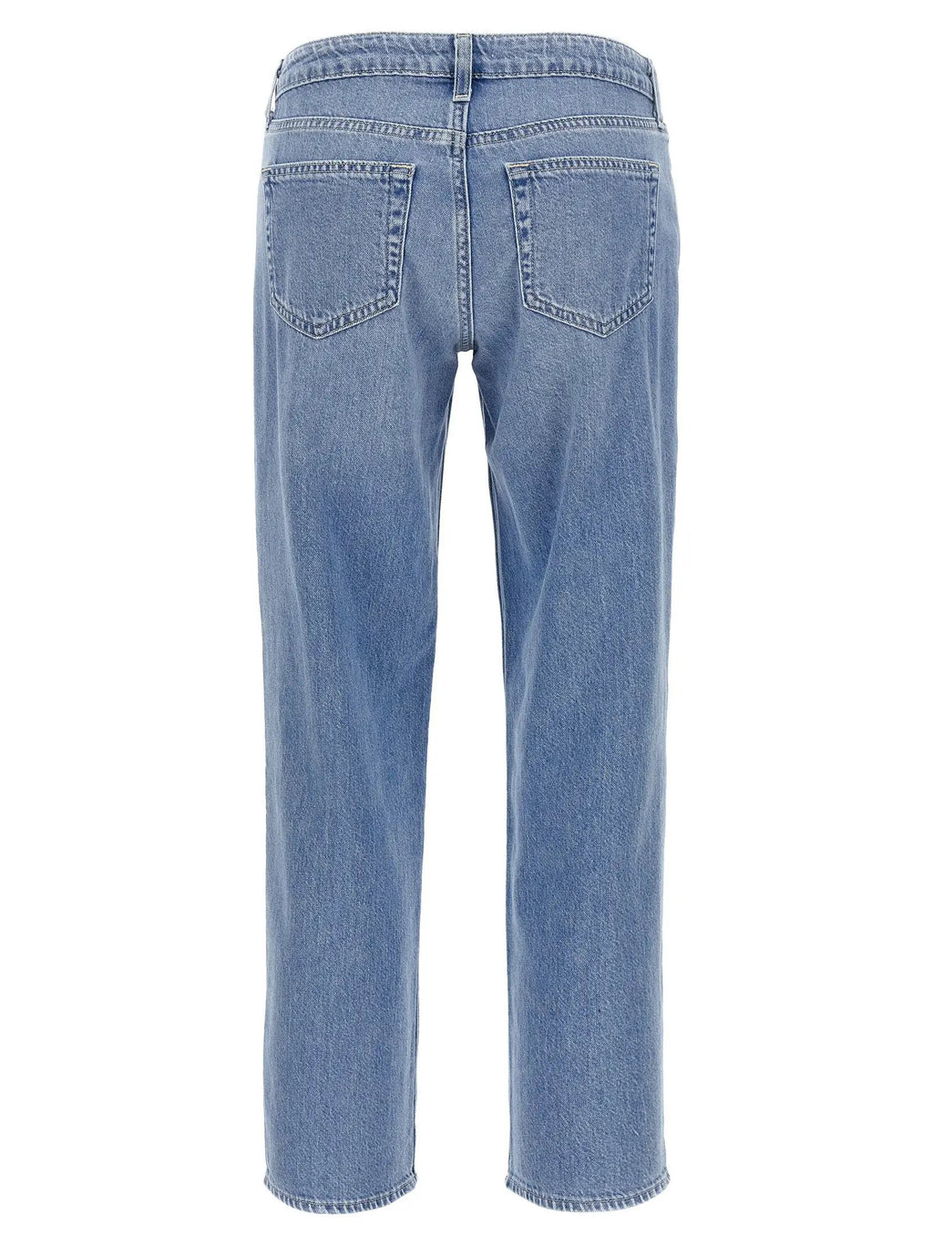 L'Agence Blue Cotton Straight-Leg Jeans