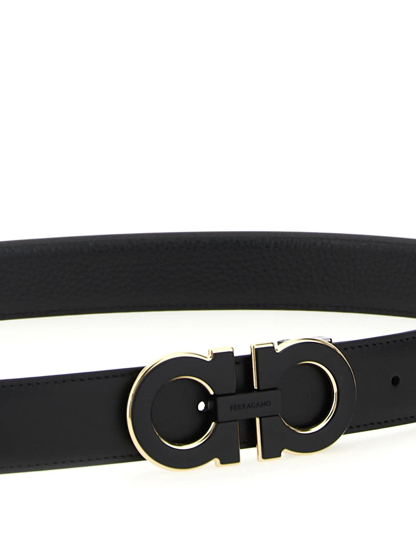 Ferragamo Black Calfskin Regular Belt