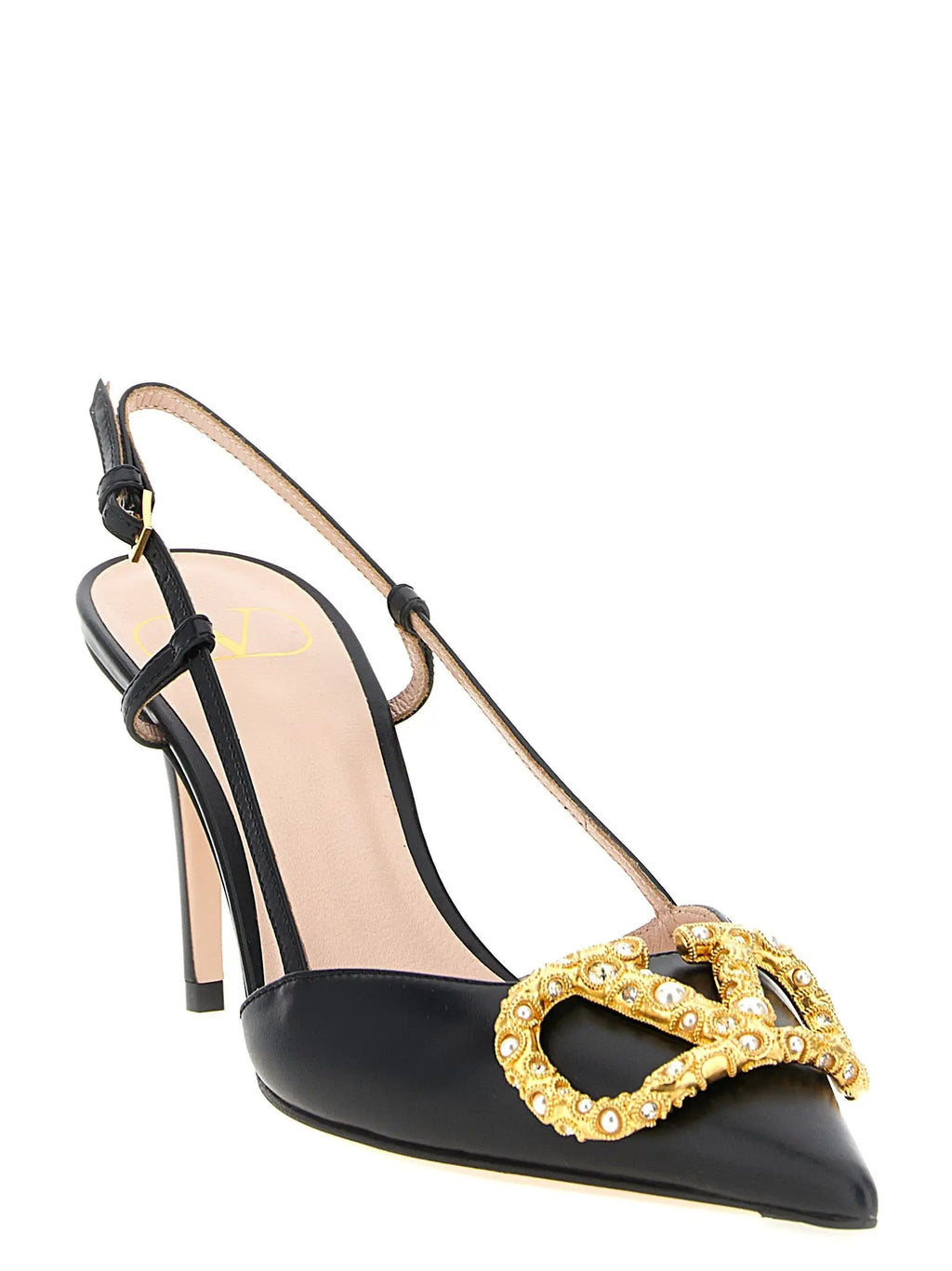 Escarpins à talons hauts en cuir de veau noir Valentino Garavani