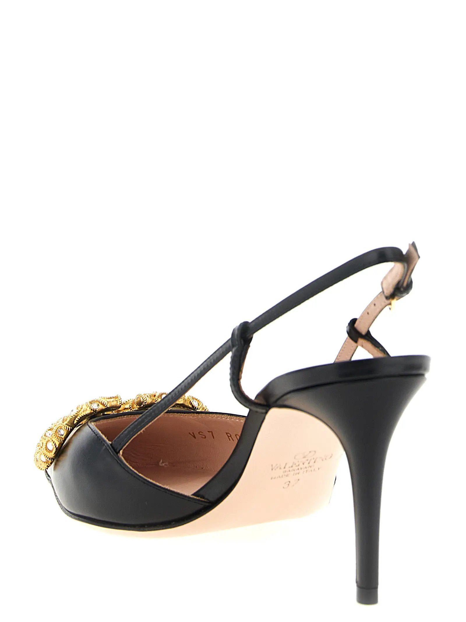 Escarpins à talons hauts en cuir de veau noir Valentino Garavani