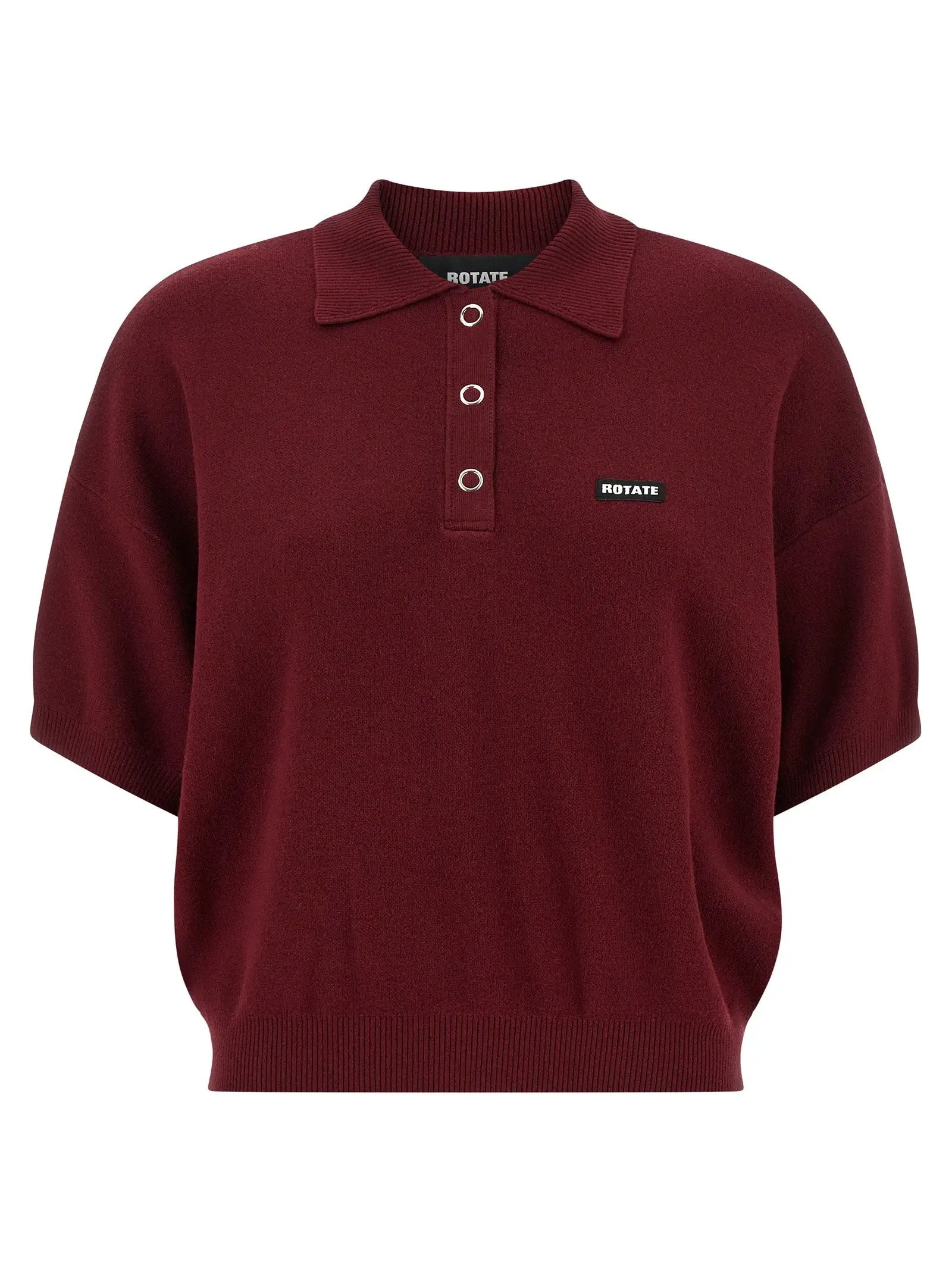 ROTATE BIRGER CHRISTENSEN Bordeaux Mohair Polo Shirt