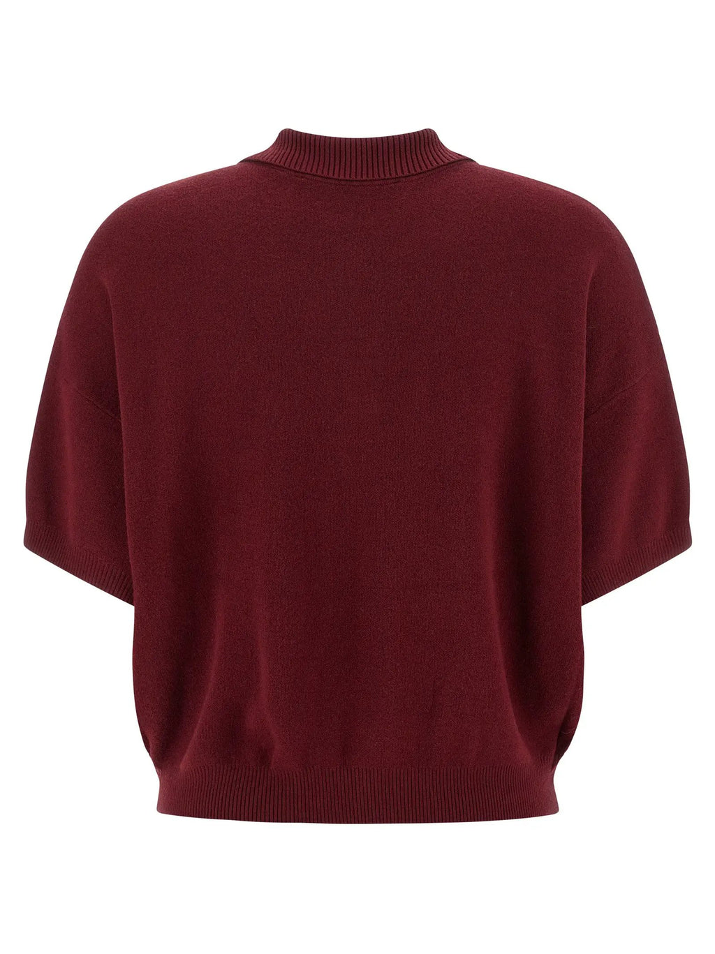 ROTATE BIRGER CHRISTENSEN Bordeaux Mohair Polo Shirt