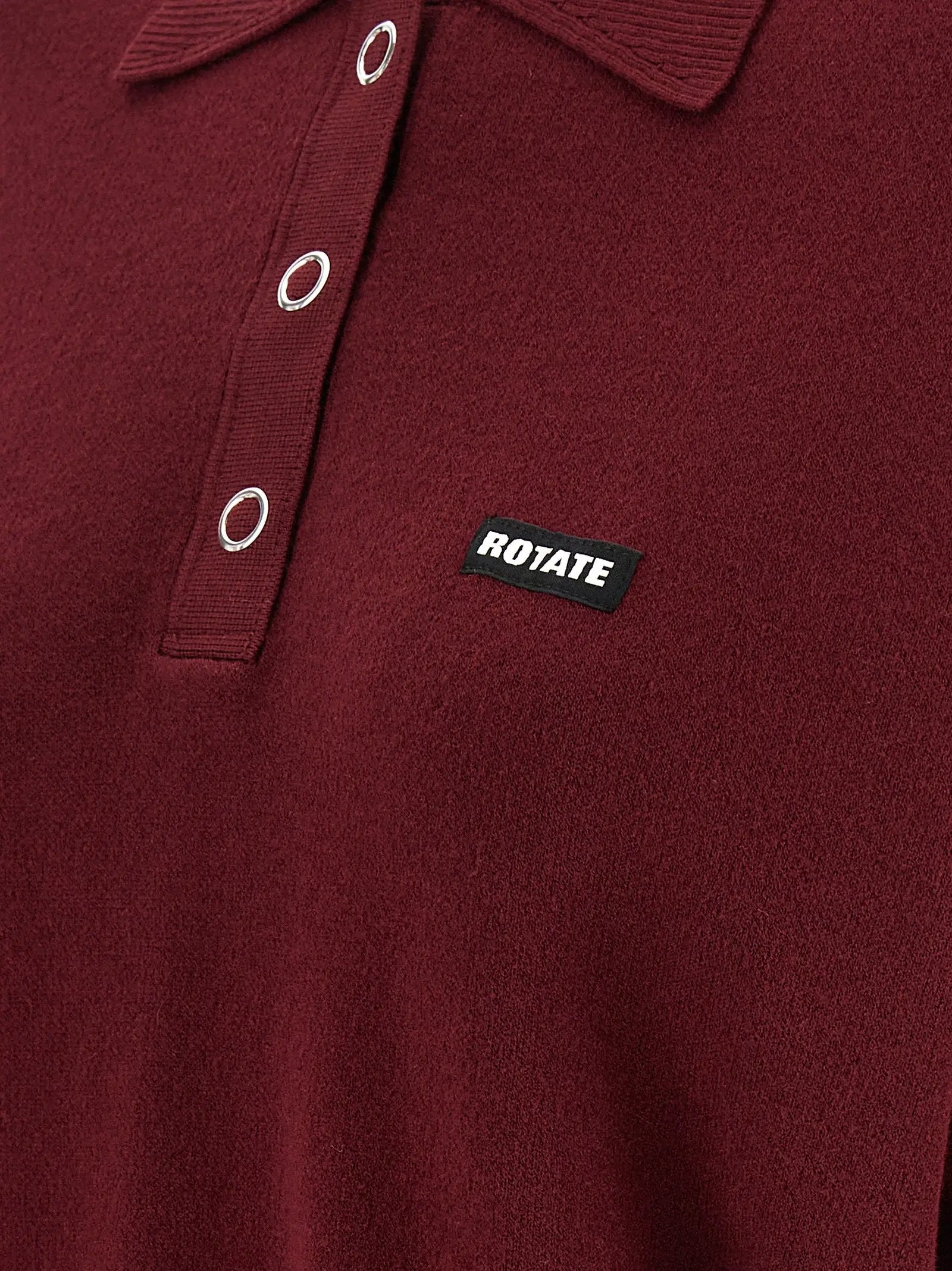 ROTATE BIRGER CHRISTENSEN Bordeaux Mohair Polo Shirt