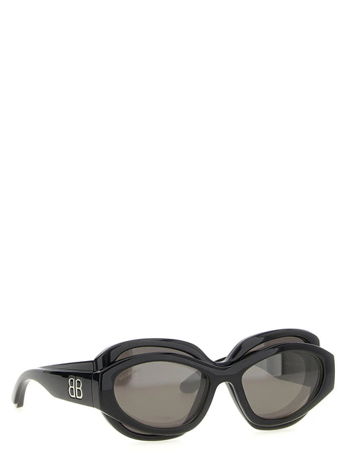Lunettes de soleil Balenciaga noires en polyamide