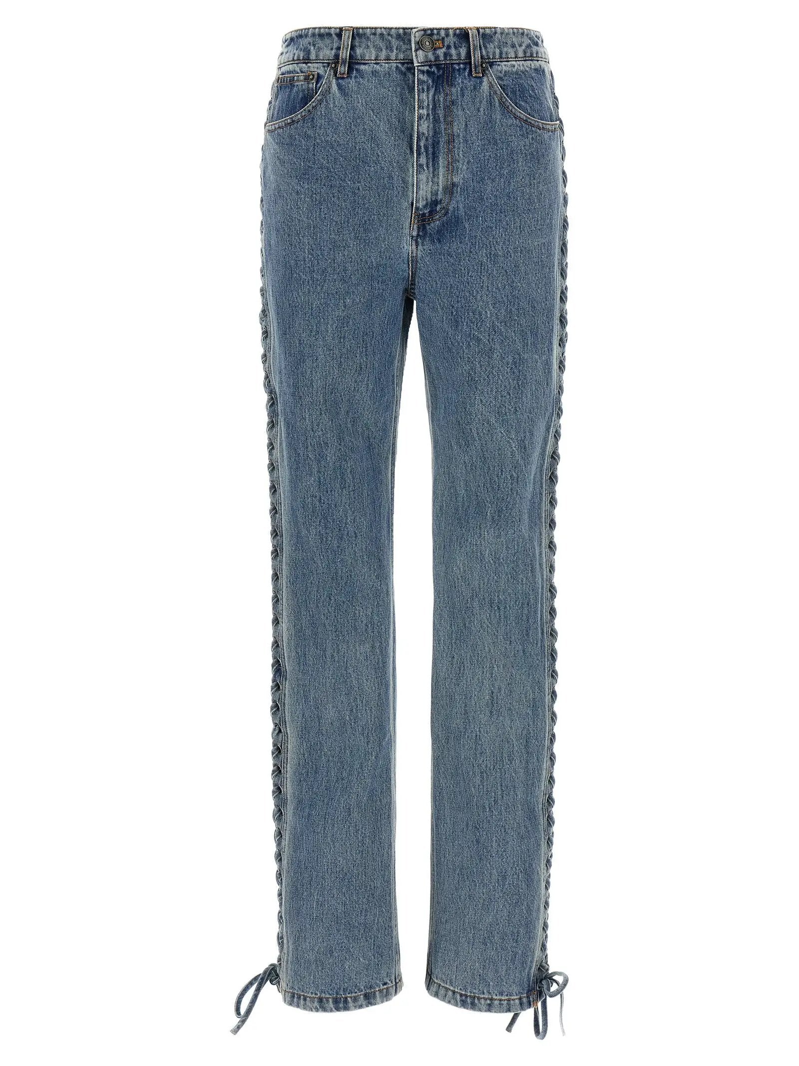 ROTATE BIRGER CHRISTENSEN Blue Cotton Straight-Leg Jeans