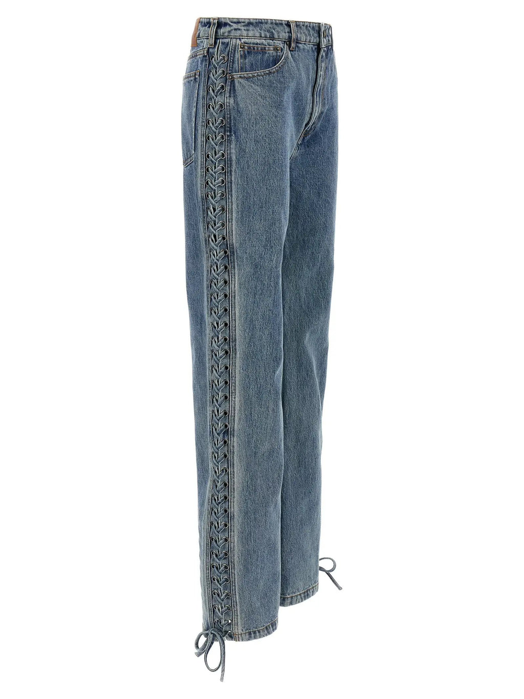 ROTATE BIRGER CHRISTENSEN Blue Cotton Straight-Leg Jeans