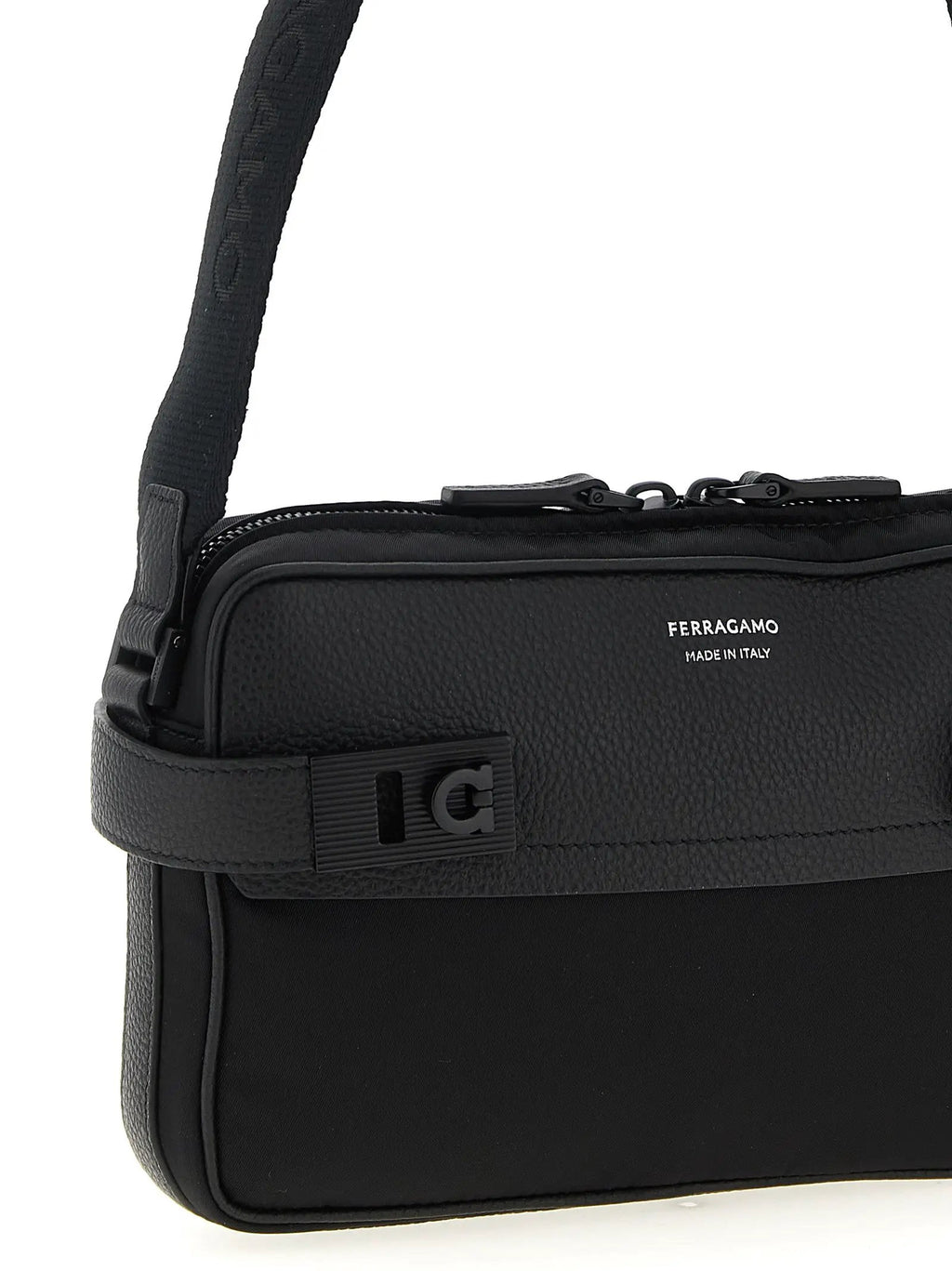 Ferragamo Black Fabric Crossbody Bag