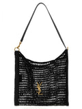 Saint Laurent Black Raffia Shoulder Bag