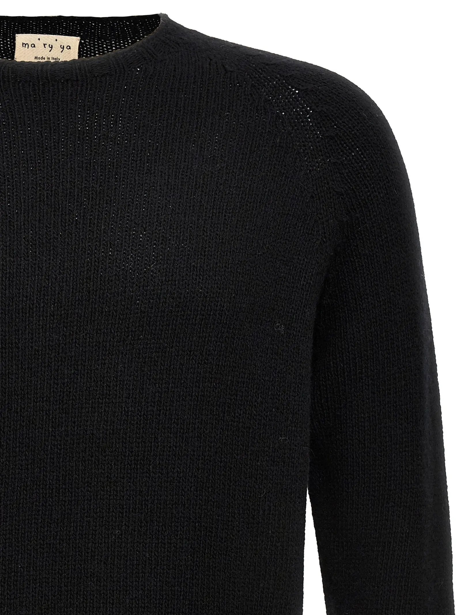 MA'RY'YA Black Virgin Wool Cardigan