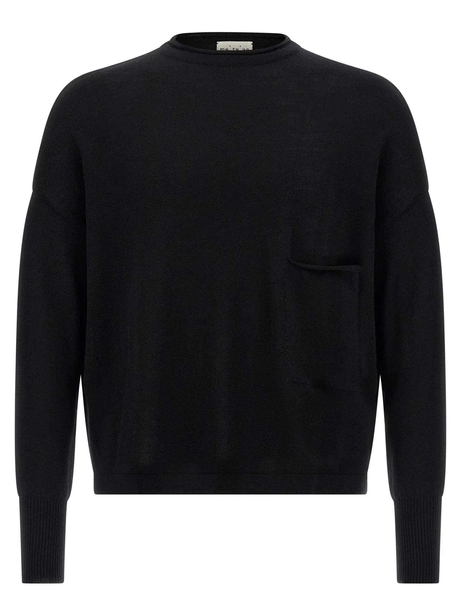 MA'RY'YA Black Virgin Wool Cardigan
