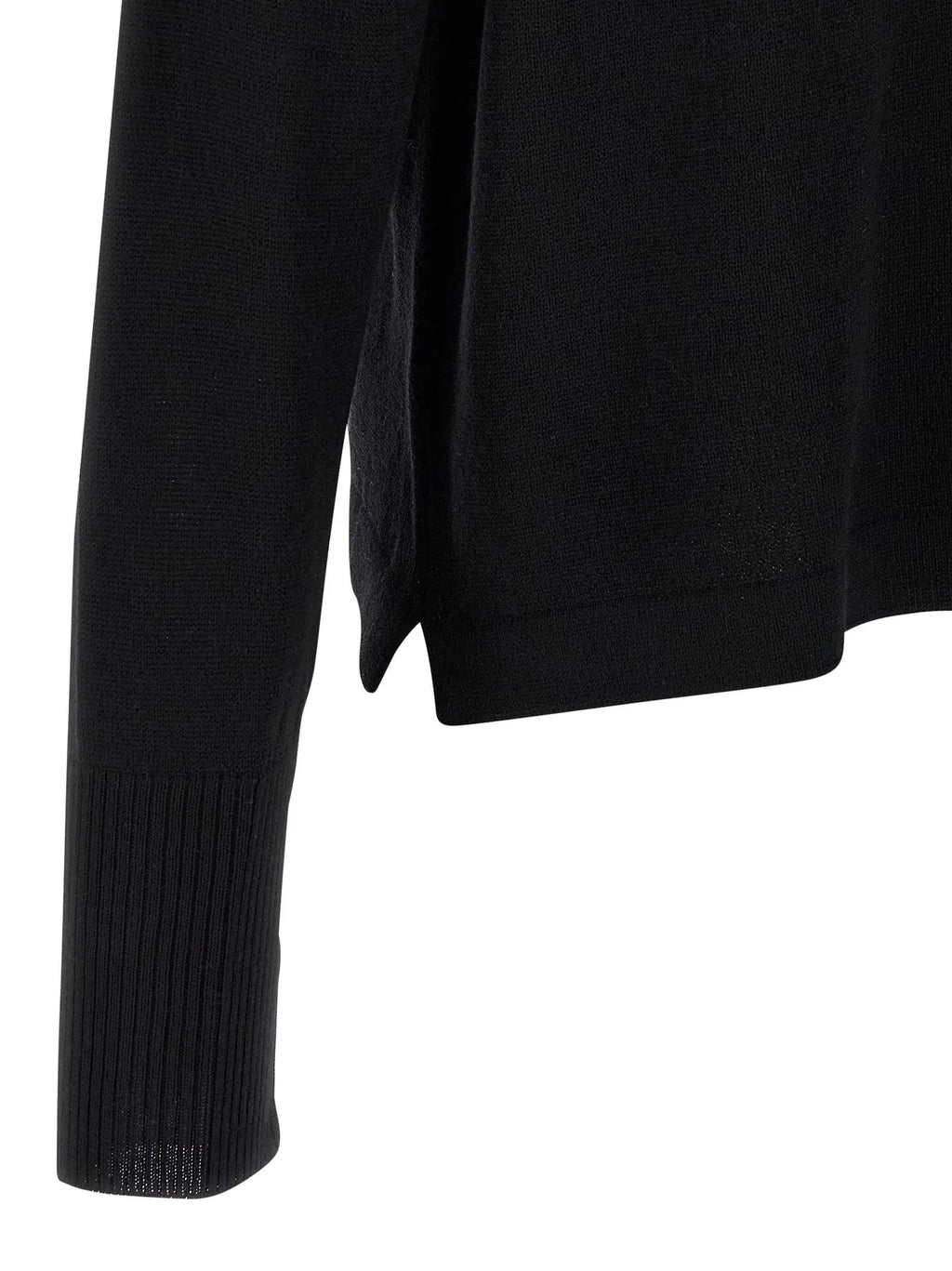 MA'RY'YA Black Virgin Wool Cardigan