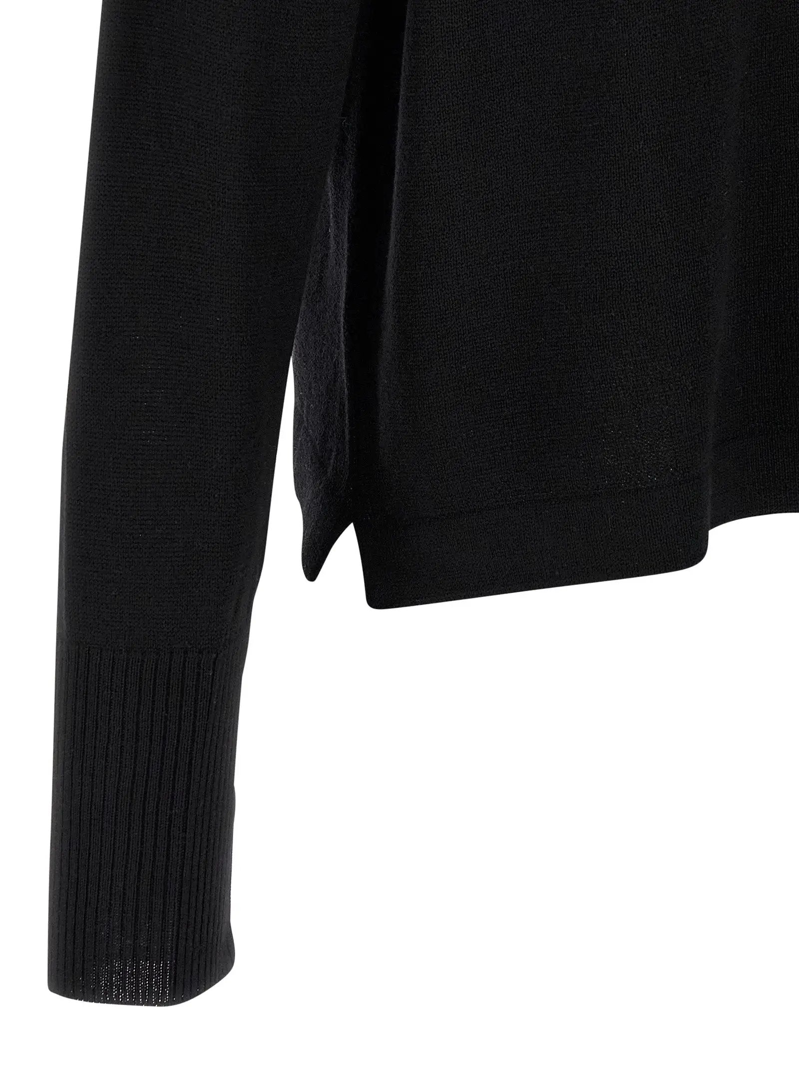 MA'RY'YA Black Virgin Wool Cardigan