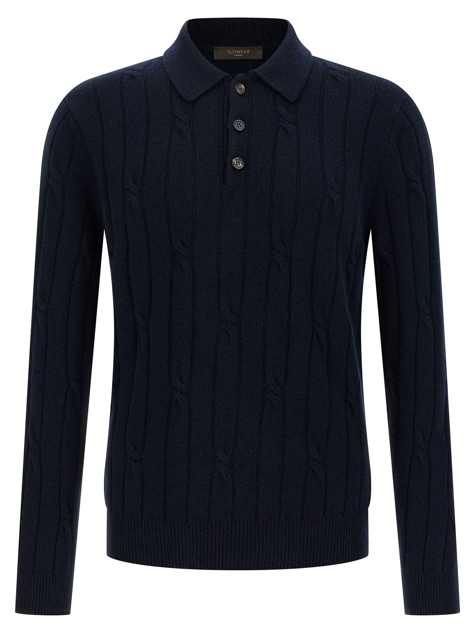 ZANONE Blue Virgin Wool Polo Shirt