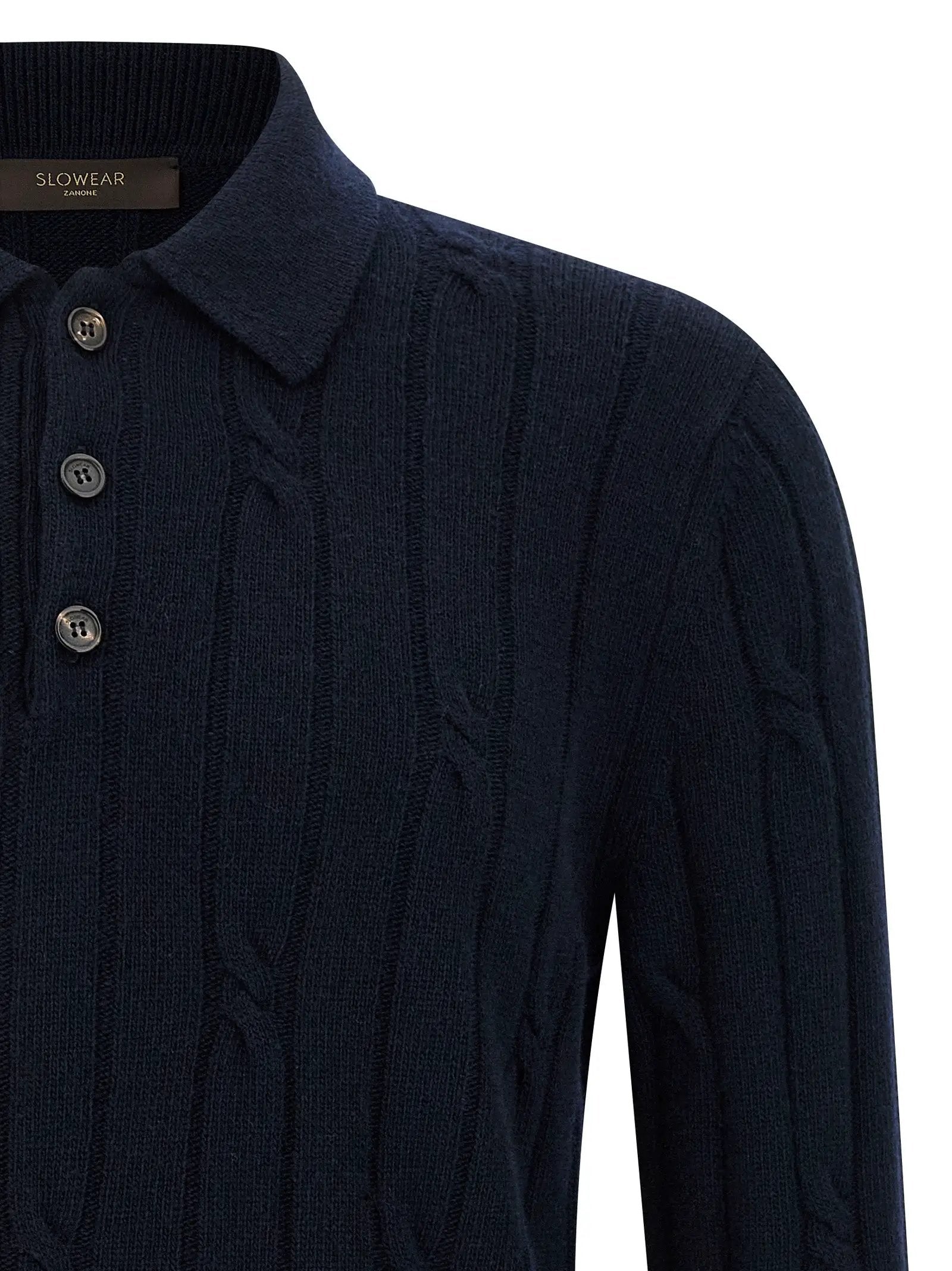 ZANONE Blue Virgin Wool Polo Shirt