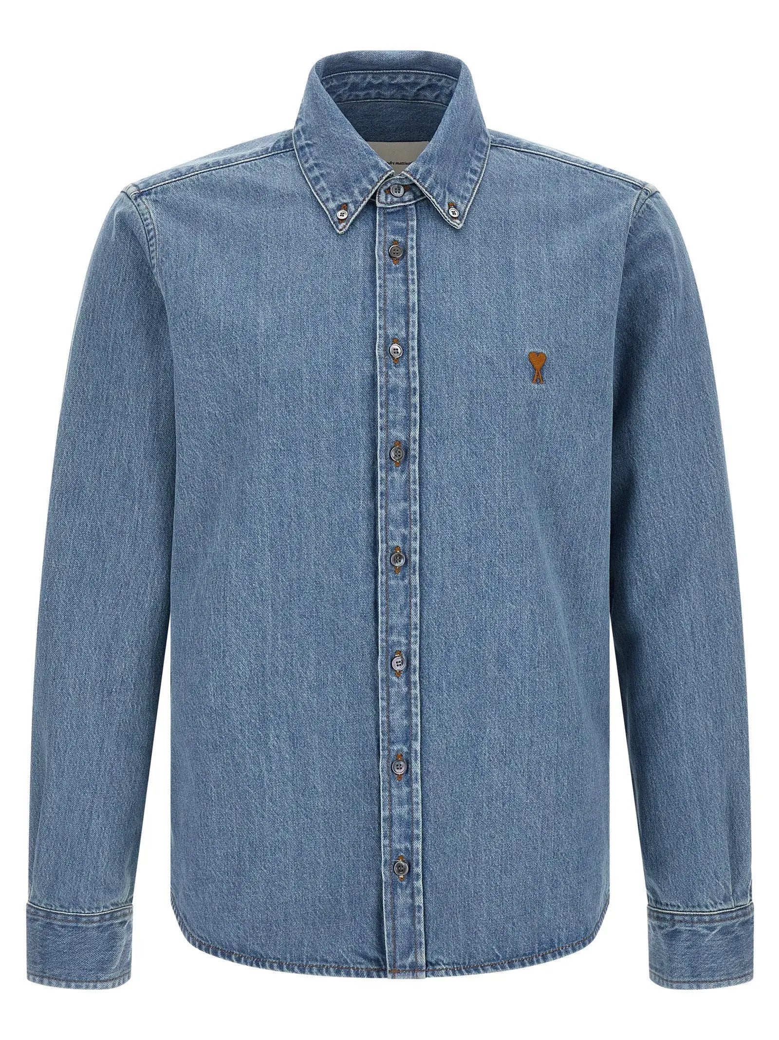 Ami Paris Blue Cotton Blouse