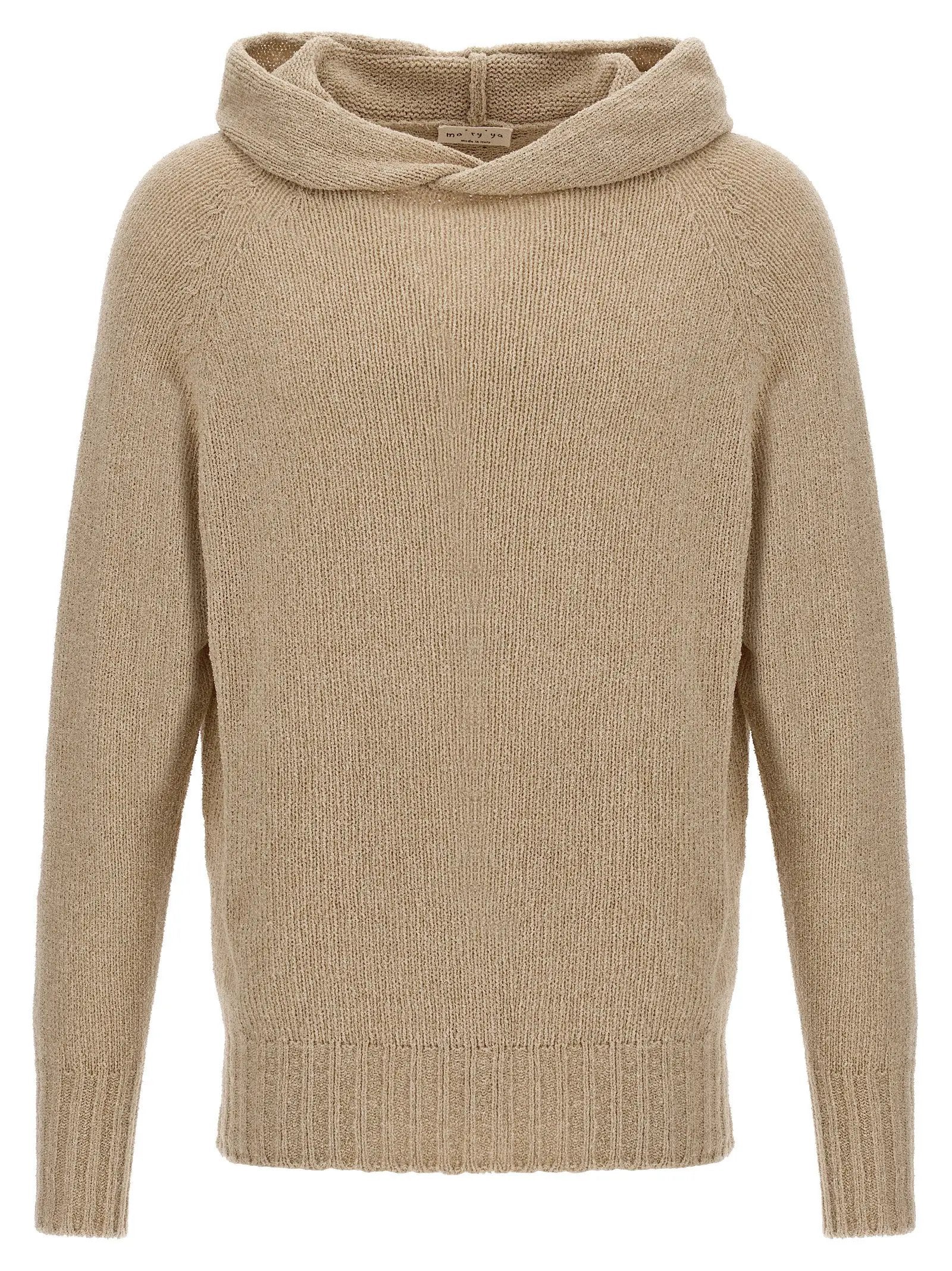 MA'RY'YA Beige Virgin Wool Cardigan