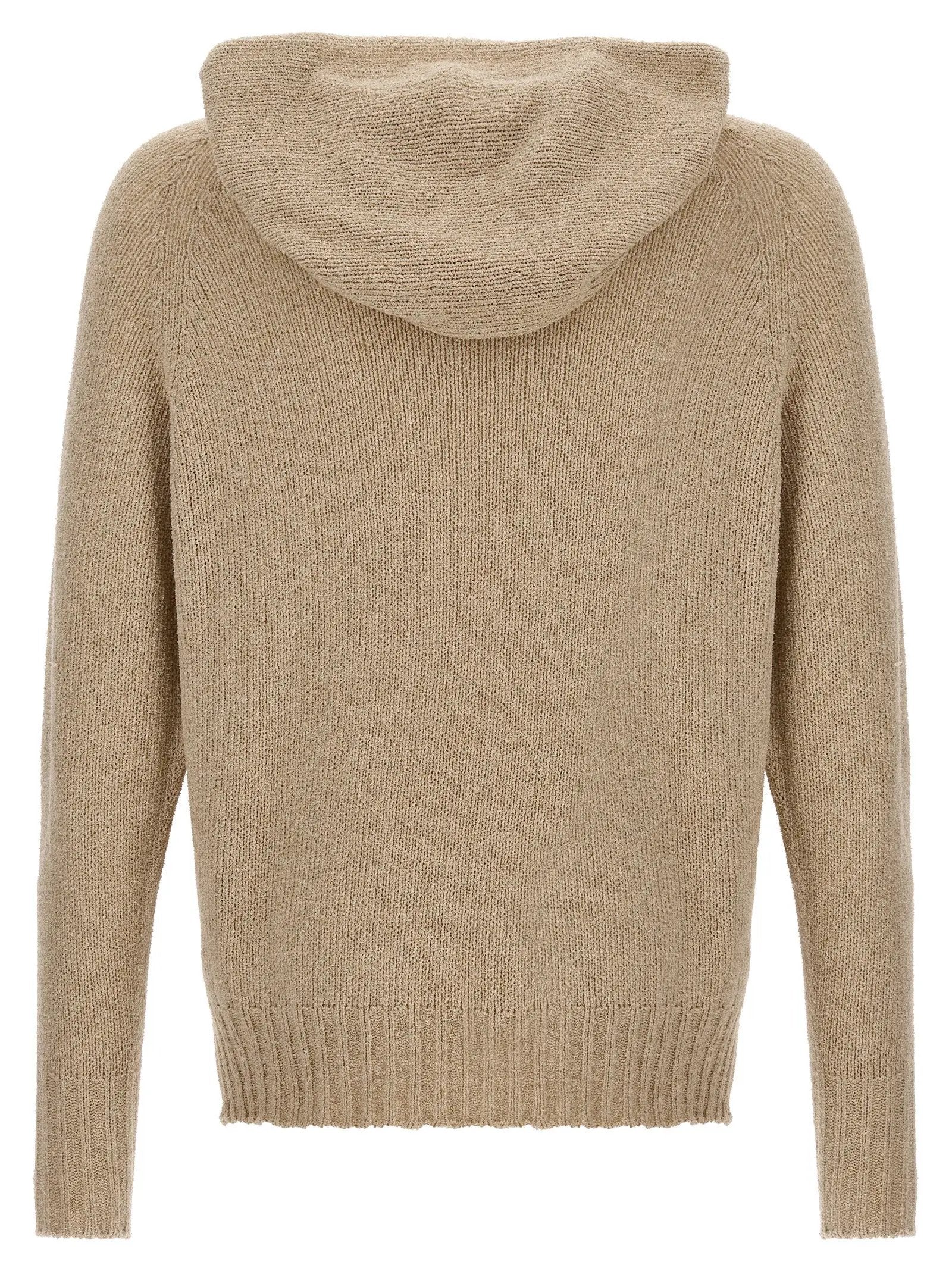 MA'RY'YA Beige Virgin Wool Cardigan