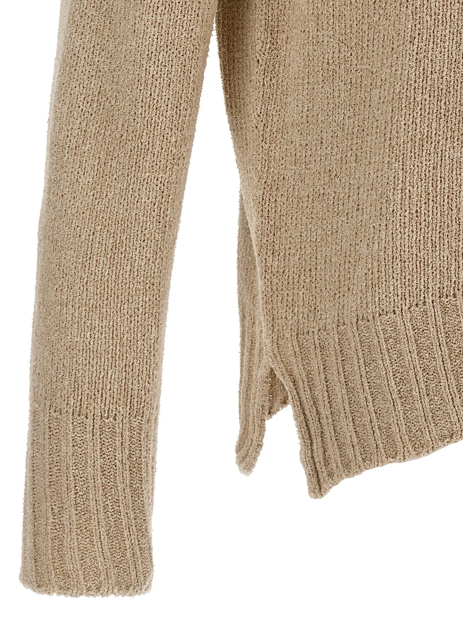 MA'RY'YA Beige Virgin Wool Cardigan