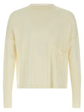 MA'RY'YA White Virgin Wool Cardigan