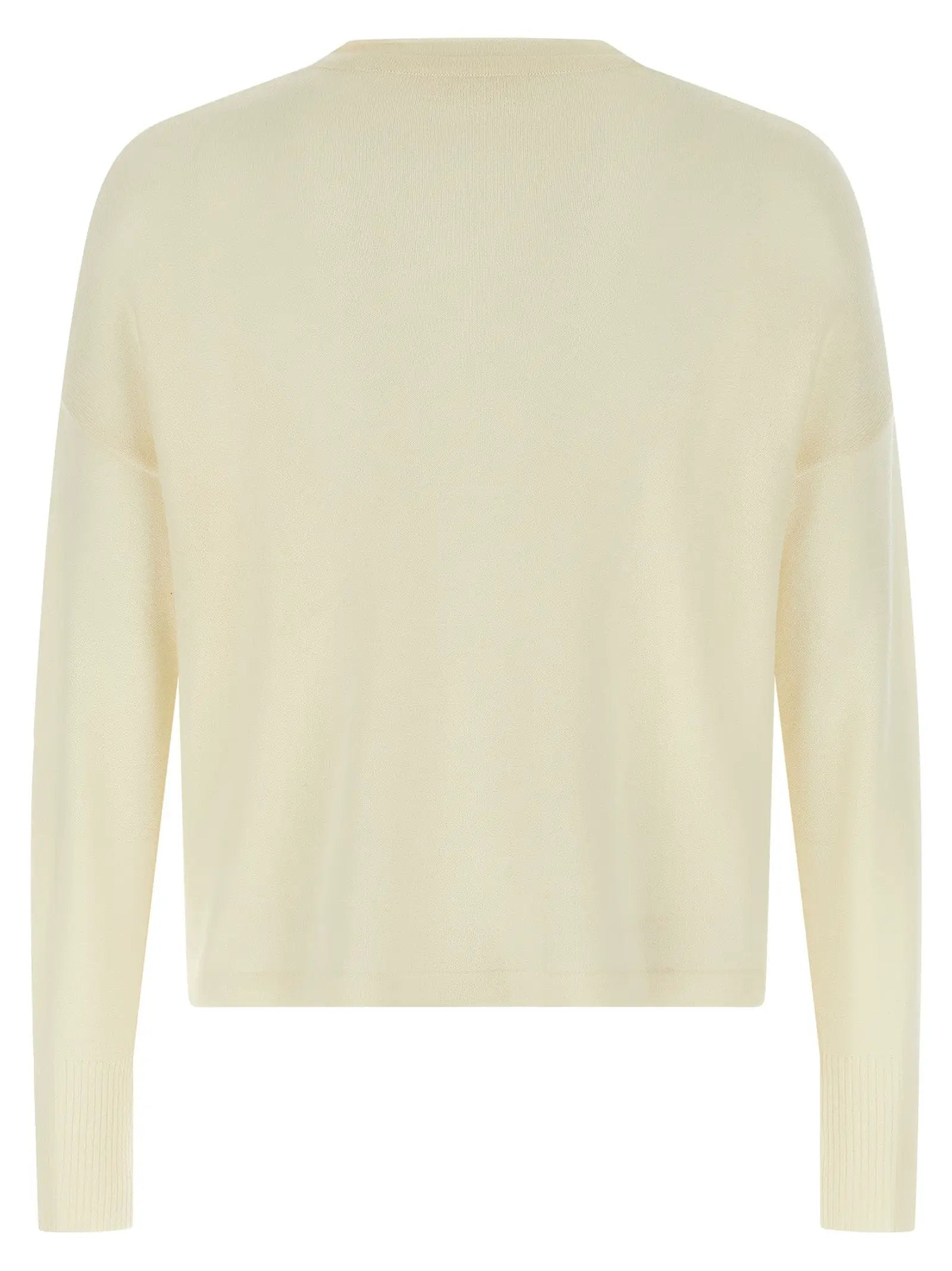 MA'RY'YA White Virgin Wool Cardigan