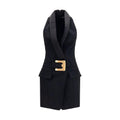 Balmain Black Wool Oves Aries Casual Dress