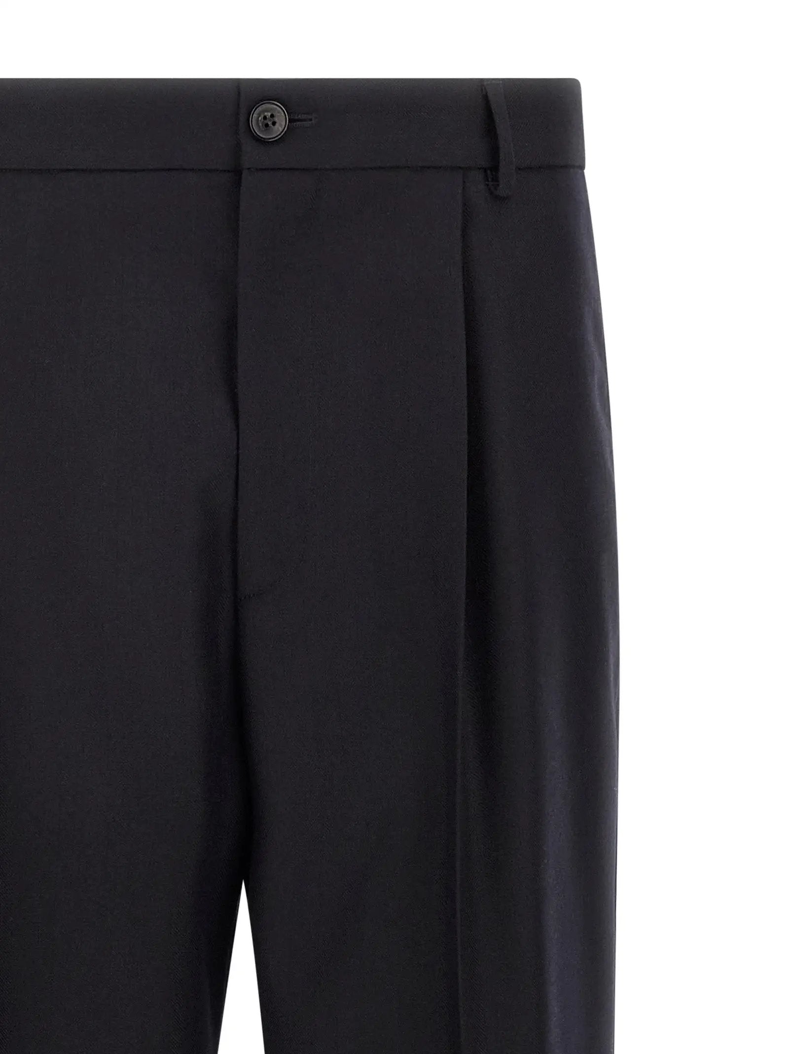 Dries Van Noten Blue Wool Dress Pants