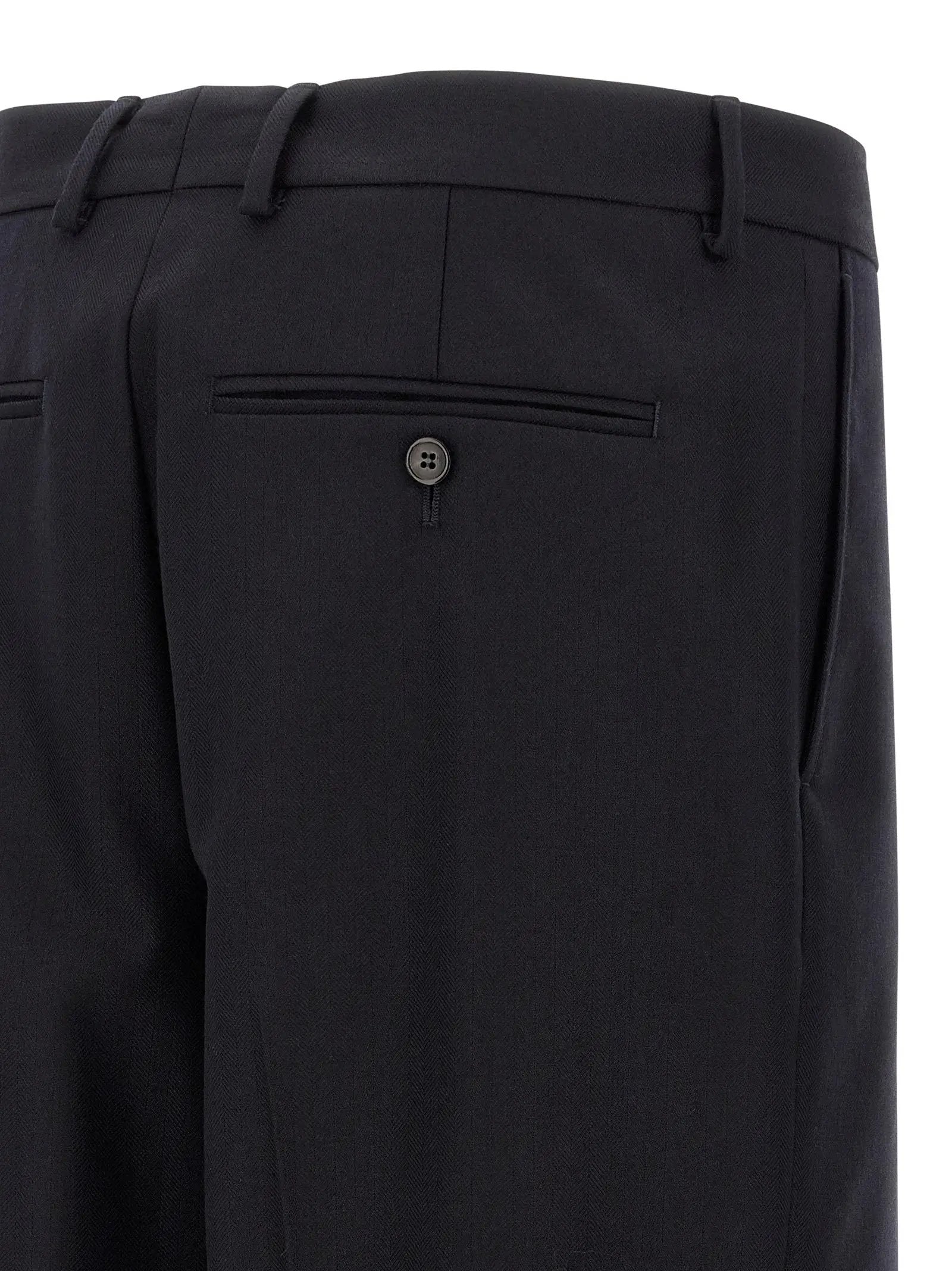 Dries Van Noten Blue Wool Dress Pants