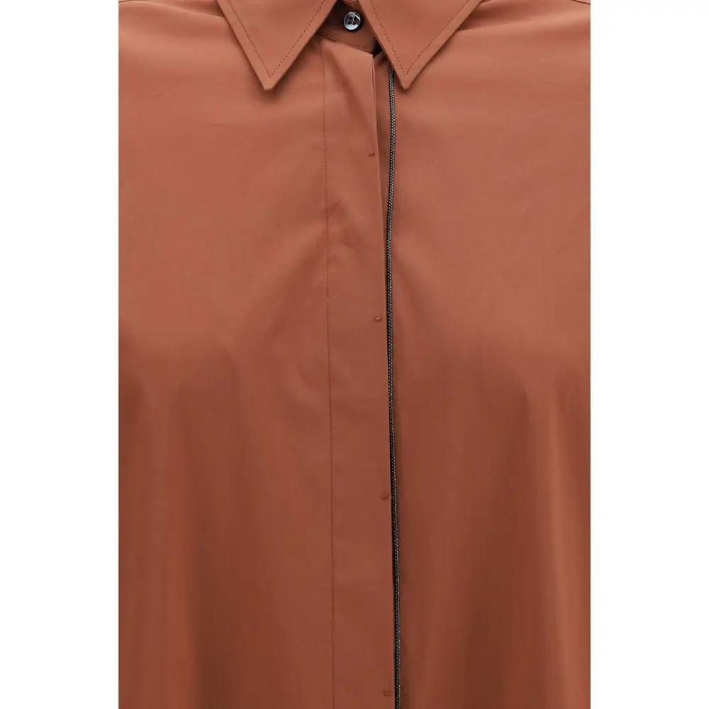 Brunello Cucinelli Brown Cotton Shirt