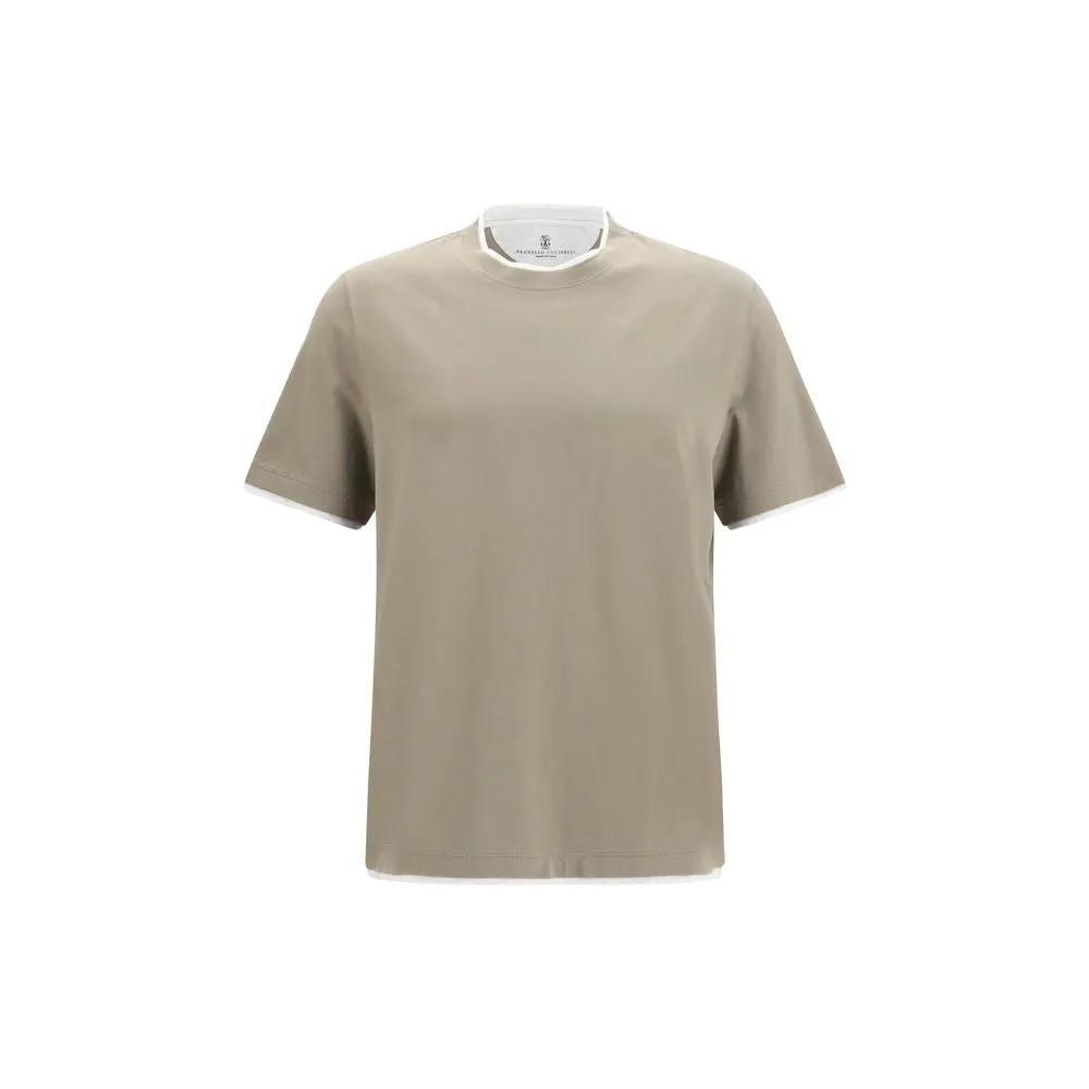 Brunello Cucinelli Bicolor Cotton T-Shirt