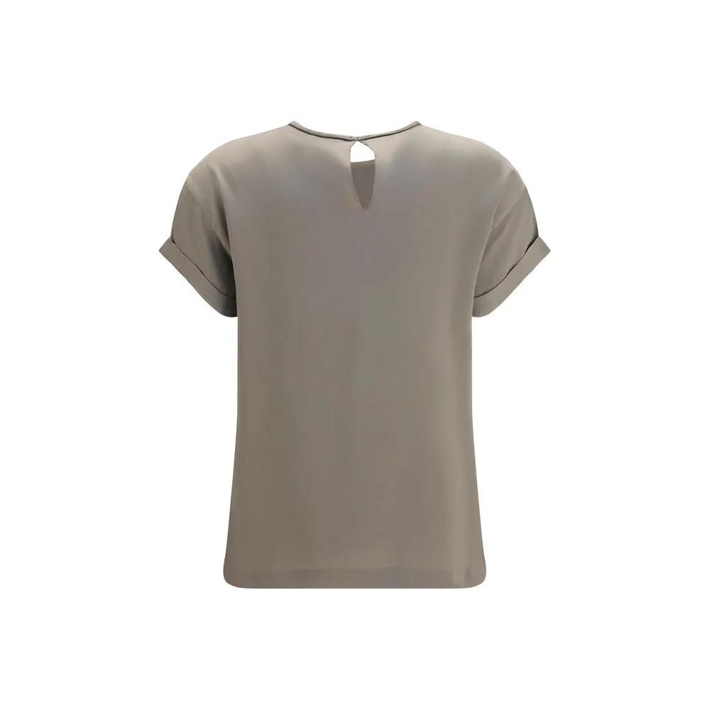 Brunello Cucinelli Beige Elastane Blouse